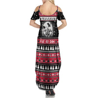 Fa La La La Snowman Tree Xmas Christmas Family Matching Summer Maxi Dress and Hawaiian Shirt Xmas Holiday Patterns - Wonder Print Shop