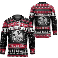 Fa La La La Snowman Tree Xmas Christmas Hockey Jersey Xmas Holiday Patterns - Wonder Print Shop