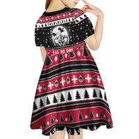 Fa La La La Snowman Tree Xmas Christmas Kid Short Sleeve Dress Xmas Holiday Patterns - Wonder Print Shop