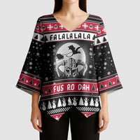 Fa La La La Snowman Tree Xmas Christmas Kimono Sleeve Blouse Xmas Holiday Patterns - Wonder Print Shop