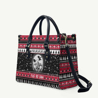 Fa La La La Snowman Tree Xmas Christmas Leather Bag Xmas Holiday Patterns - Wonder Print Shop