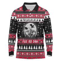 Fa La La La Snowman Tree Xmas Christmas Long Sleeve Polo Shirt Xmas Holiday Patterns - Wonder Print Shop