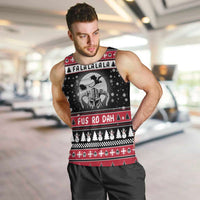 Fa La La La Snowman Tree Xmas Christmas Men Tank Top Xmas Holiday Patterns - Wonder Print Shop