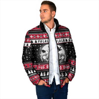 Fa La La La Snowman Tree Xmas Christmas Padded Jacket Xmas Holiday Patterns - Wonder Print Shop