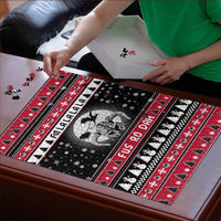 Fa La La La Snowman Tree Xmas Christmas Puzzle Xmas Holiday Patterns - Wonder Print Shop