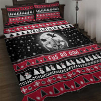 Fa La La La Snowman Tree Xmas Christmas Quilt Bed Set Xmas Holiday Patterns - Wonder Print Shop