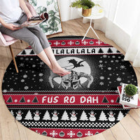 Fa La La La Snowman Tree Xmas Christmas Round Carpet Xmas Holiday Patterns - Wonder Print Shop