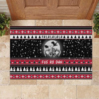 Fa La La La Snowman Tree Xmas Christmas Rubber Doormat Xmas Holiday Patterns - Wonder Print Shop