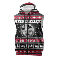 Fa La La La Snowman Tree Xmas Christmas Sleeveless Zip Hoodie Xmas Holiday Patterns - Wonder Print Shop