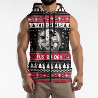 Fa La La La Snowman Tree Xmas Christmas Sleeveless Zip Hoodie Xmas Holiday Patterns - Wonder Print Shop