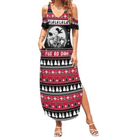 Fa La La La Snowman Tree Xmas Christmas Summer Maxi Dress Xmas Holiday Patterns - Wonder Print Shop
