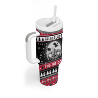 Fa La La La Snowman Tree Xmas Christmas Tumbler With Handle Xmas Holiday Patterns - Wonder Print Shop