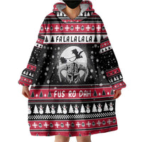 Fa La La La Snowman Tree Xmas Christmas Wearable Blanket Hoodie Xmas Holiday Patterns - Wonder Print Shop