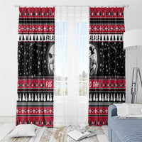 Fa La La La Snowman Tree Xmas Christmas Window Curtain Xmas Holiday Patterns - Wonder Print Shop