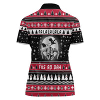 Fa La La La Snowman Tree Xmas Christmas Women Polo Shirt Xmas Holiday Patterns - Wonder Print Shop