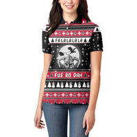 Fa La La La Snowman Tree Xmas Christmas Women Polo Shirt Xmas Holiday Patterns - Wonder Print Shop