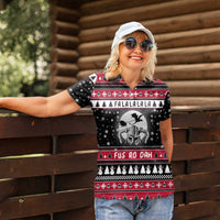Fa La La La Snowman Tree Xmas Christmas Women Polo Shirt Xmas Holiday Patterns - Wonder Print Shop