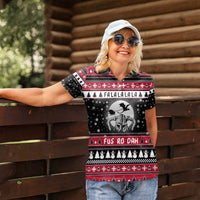 Fa La La La Snowman Tree Xmas Christmas Women Polo Shirt Xmas Holiday Patterns - Wonder Print Shop