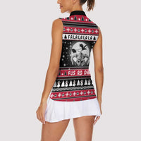 Fa La La La Snowman Tree Xmas Christmas Women Sleeveless Polo Shirt Xmas Holiday Patterns - Wonder Print Shop