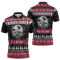 Fa La La La Snowman Tree Xmas Christmas Zipper Polo Shirt Xmas Holiday Patterns - Wonder Print Shop
