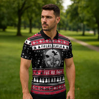 Fa La La La Snowman Tree Xmas Christmas Zipper Polo Shirt Xmas Holiday Patterns - Wonder Print Shop