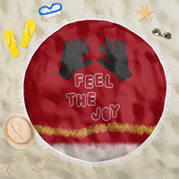 Feel The Joy Christmas Beach Blanket Xmas Holiday Patterns - Wonder Print Shop
