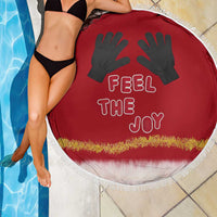Feel The Joy Christmas Beach Blanket Xmas Holiday Patterns - Wonder Print Shop