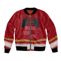 Feel The Joy Christmas Bomber Jacket Xmas Holiday Patterns - Wonder Print Shop
