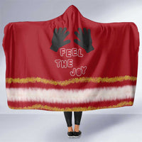 Feel The Joy Christmas Hooded Blanket Xmas Holiday Patterns - Wonder Print Shop