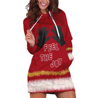 Feel The Joy Christmas Hoodie Dress Xmas Holiday Patterns - Wonder Print Shop