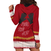 Feel The Joy Christmas Hoodie Dress Xmas Holiday Patterns - Wonder Print Shop