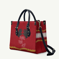Feel The Joy Christmas Leather Bag Xmas Holiday Patterns - Wonder Print Shop