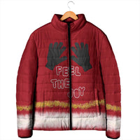 Feel The Joy Christmas Padded Jacket Xmas Holiday Patterns - Wonder Print Shop