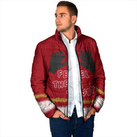 Feel The Joy Christmas Padded Jacket Xmas Holiday Patterns - Wonder Print Shop