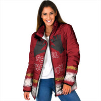 Feel The Joy Christmas Padded Jacket Xmas Holiday Patterns - Wonder Print Shop
