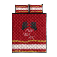 Feel The Joy Christmas Quilt Bed Set Xmas Holiday Patterns - Wonder Print Shop