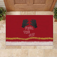 Feel The Joy Christmas Rubber Doormat Xmas Holiday Patterns - Wonder Print Shop