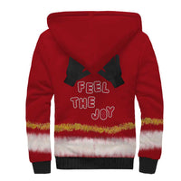 Feel The Joy Christmas Sherpa Hoodie Xmas Holiday Patterns - Wonder Print Shop