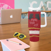 Feel The Joy Christmas Tumbler With Handle Xmas Holiday Patterns - Wonder Print Shop