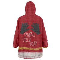 Feel The Joy Christmas Wearable Blanket Hoodie Xmas Holiday Patterns - Wonder Print Shop