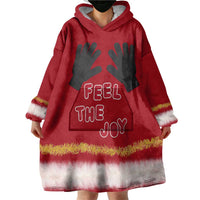 Feel The Joy Christmas Wearable Blanket Hoodie Xmas Holiday Patterns - Wonder Print Shop