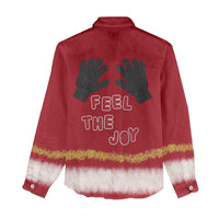 Feel The Joy Christmas Women Casual Shirt Xmas Holiday Patterns - Wonder Print Shop