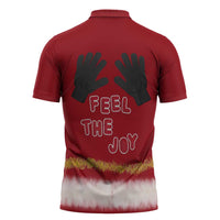 Feel The Joy Christmas Zipper Polo Shirt Xmas Holiday Patterns - Wonder Print Shop