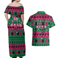 Firefighter Presents Christmas Couples Matching Off Shoulder Maxi Dress and Hawaiian Shirt Xmas Holiday Patterns - Wonder Print Shop