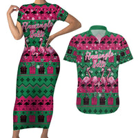 Firefighter Presents Christmas Couples Matching Short Sleeve Bodycon Dress and Hawaiian Shirt Xmas Holiday Patterns - Wonder Print Shop
