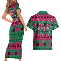 Firefighter Presents Christmas Couples Matching Short Sleeve Bodycon Dress and Hawaiian Shirt Xmas Holiday Patterns - Wonder Print Shop