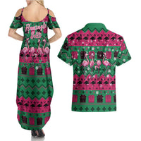 Firefighter Presents Christmas Couples Matching Summer Maxi Dress and Hawaiian Shirt Xmas Holiday Patterns - Wonder Print Shop