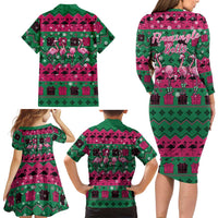 Firefighter Presents Christmas Family Matching Long Sleeve Bodycon Dress and Hawaiian Shirt Xmas Holiday Patterns - Wonder Print Shop