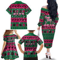 Firefighter Presents Christmas Family Matching Off The Shoulder Long Sleeve Dress and Hawaiian Shirt Xmas Holiday Patterns - Wonder Print Shop