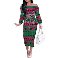 Firefighter Presents Christmas Family Matching Off The Shoulder Long Sleeve Dress and Hawaiian Shirt Xmas Holiday Patterns - Wonder Print Shop